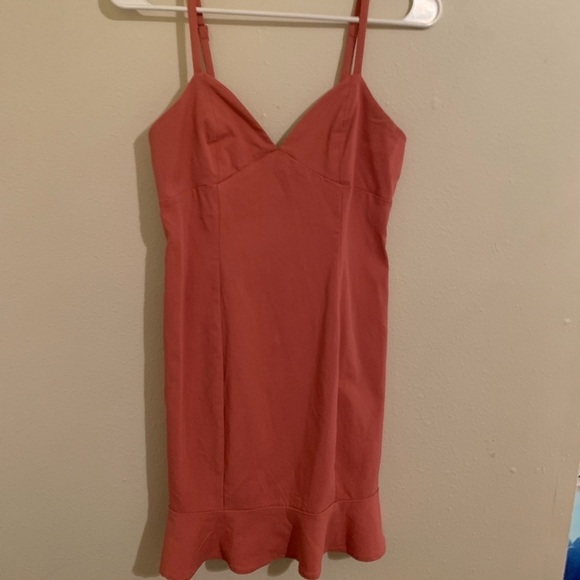 Pink Fitted Ruffle Dress - Picture 6 of 7